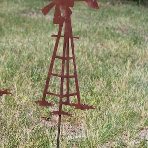 Metal Windmill Garden Stake or Stand 13 to 33 Inches Tall