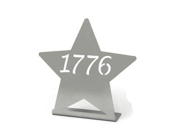 Metal Independence Day 1776 Stand Magnet Sign Board Photo Holder 8.75 Inches Tall