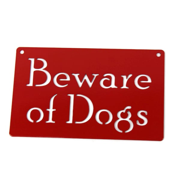 Beware of Dogs Metal Garden Sign 8 to 18 Inches Wide