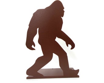 Sasquatch Bigfoot Standing Metal Sign 15 Inches Tall