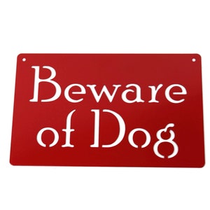 Beware of Dog Metal Garden Sign 8 to 18 Inches Wide