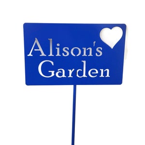 Custom Metal Garden Stake Sign: Memorial Grave Marker with Heart