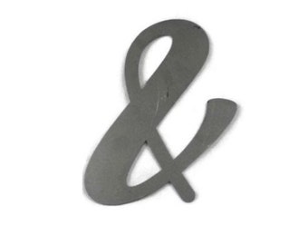 and & symbol ampersand Metal Script Word Sign 6x4.5 Inches