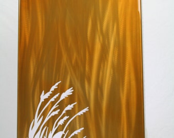 Wheat Air Brush Hand Painted Backlit Aluminum Wall Art 18x30 Inches