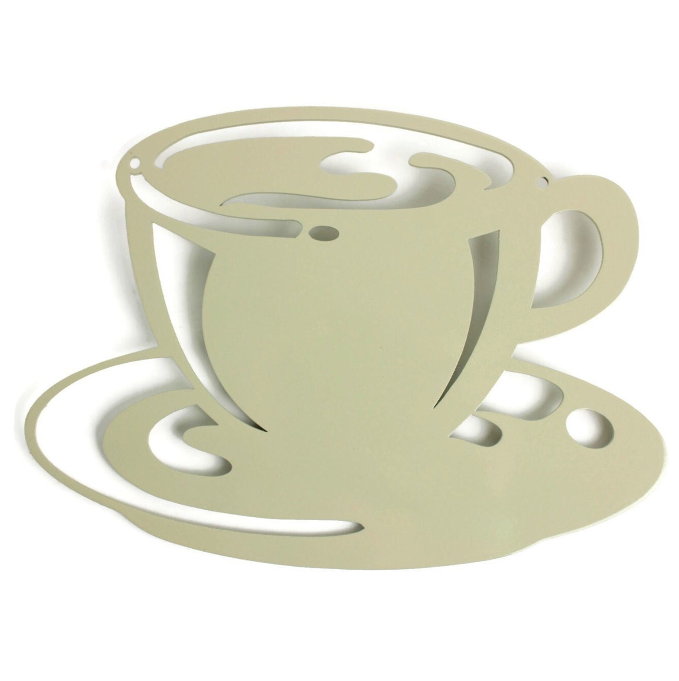 Coffee Cup Metal Wall Art Kitchen Decor 5.8x8.5 Powder Coated