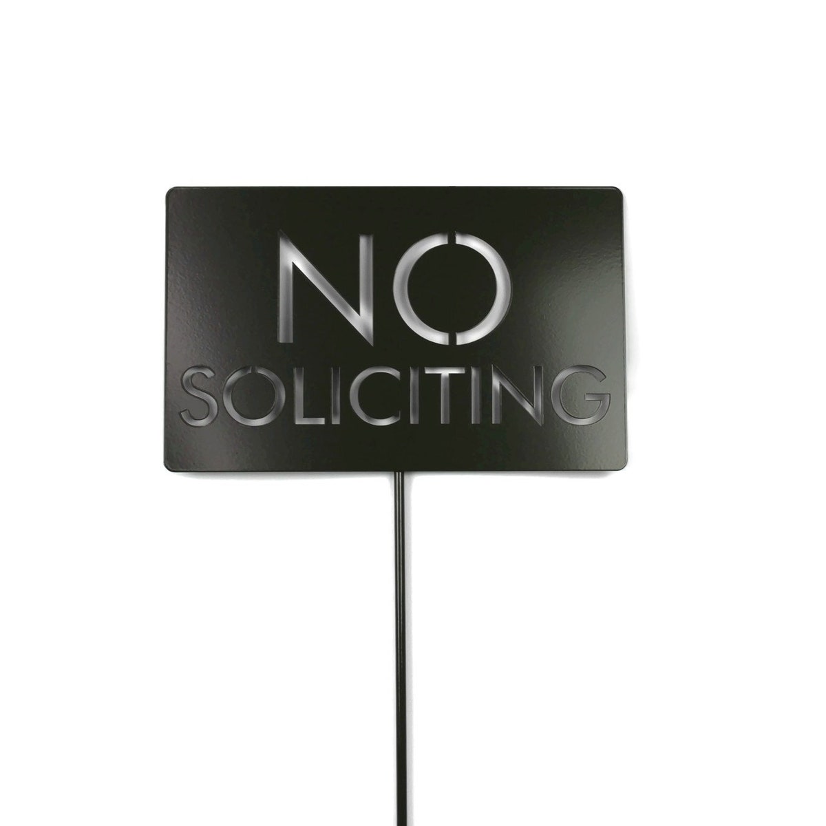 No Soliciting Block Text Metal Stake Sign 21 to 33 Inches Tall - Etsy