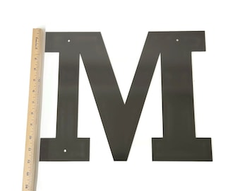Metal Letters and Numbers Blocky Square Font 12" Tall