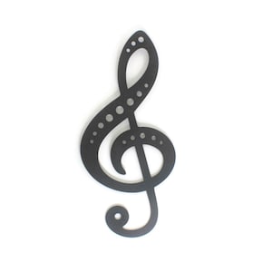 Treble Clef Metal Music Wall Art 14 Inches Tall