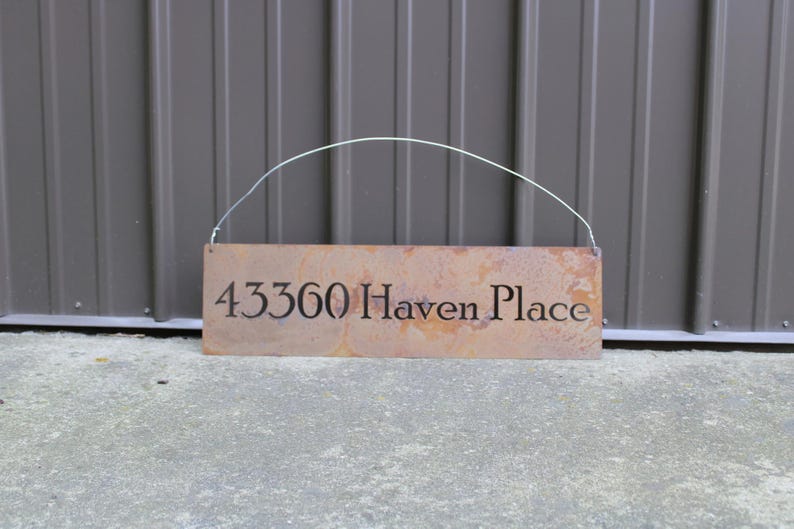 Metal Hanging Sign for Garden Custom Text 8 to 25 Inches Wide image 7