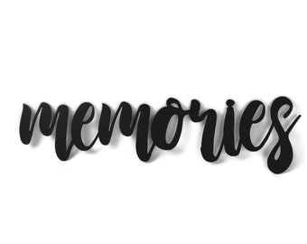 memories Metal Script Word Sign 17 to 21 Inches Wide