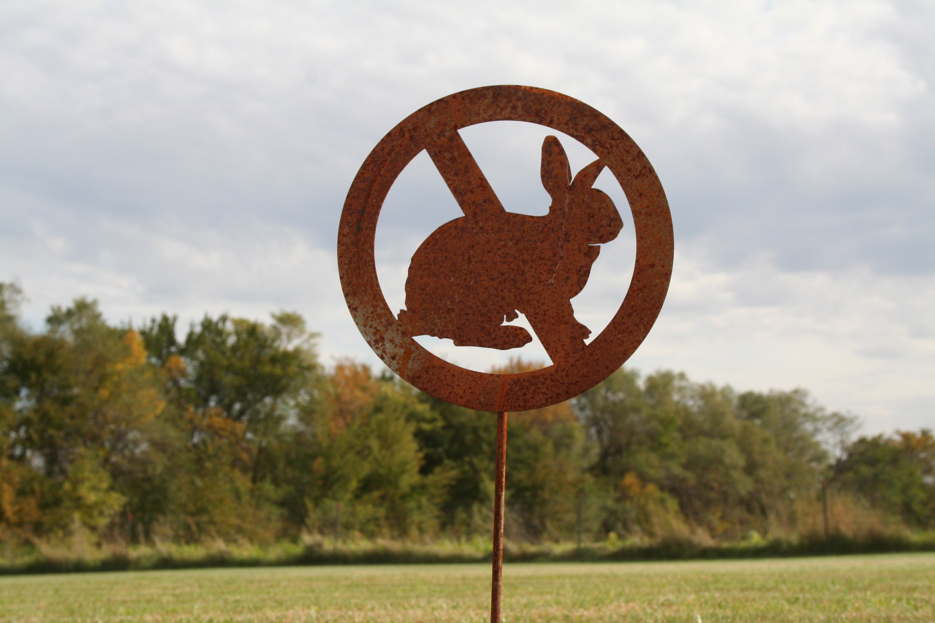 Rabbit Proof Garden Stake, rabbit repeller, no bunnies, bunnies not allowed, rabbit control