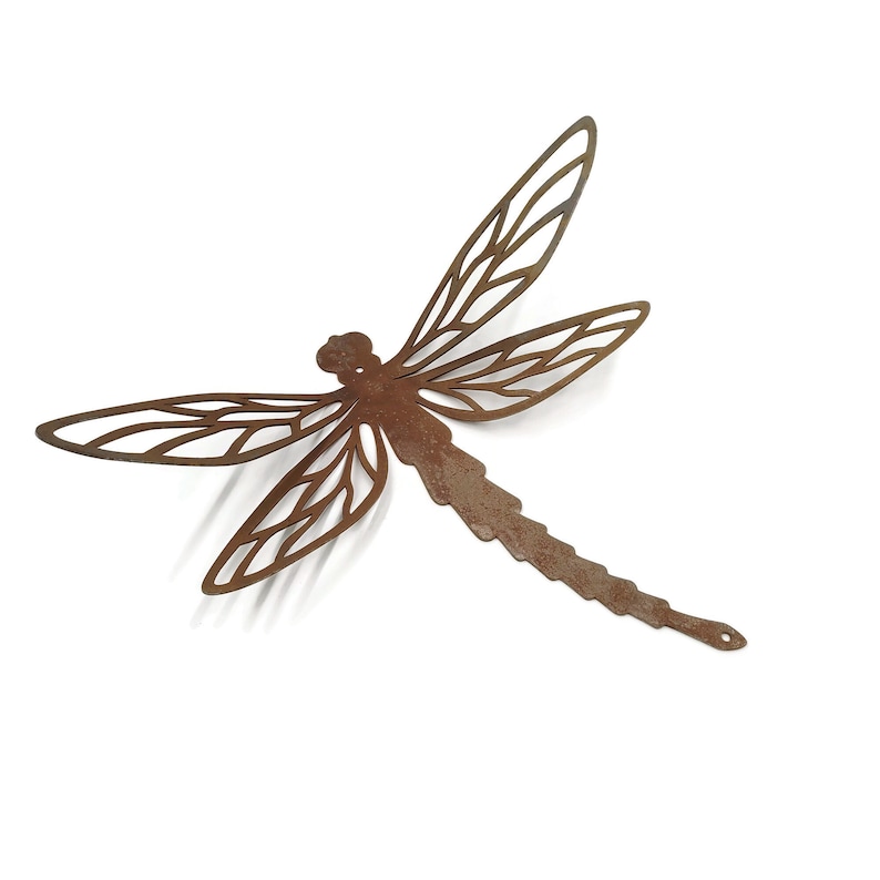 Dragonfly Metal Wall Art - 5.75 to 23.5 Inches Tall Naturally Rusted