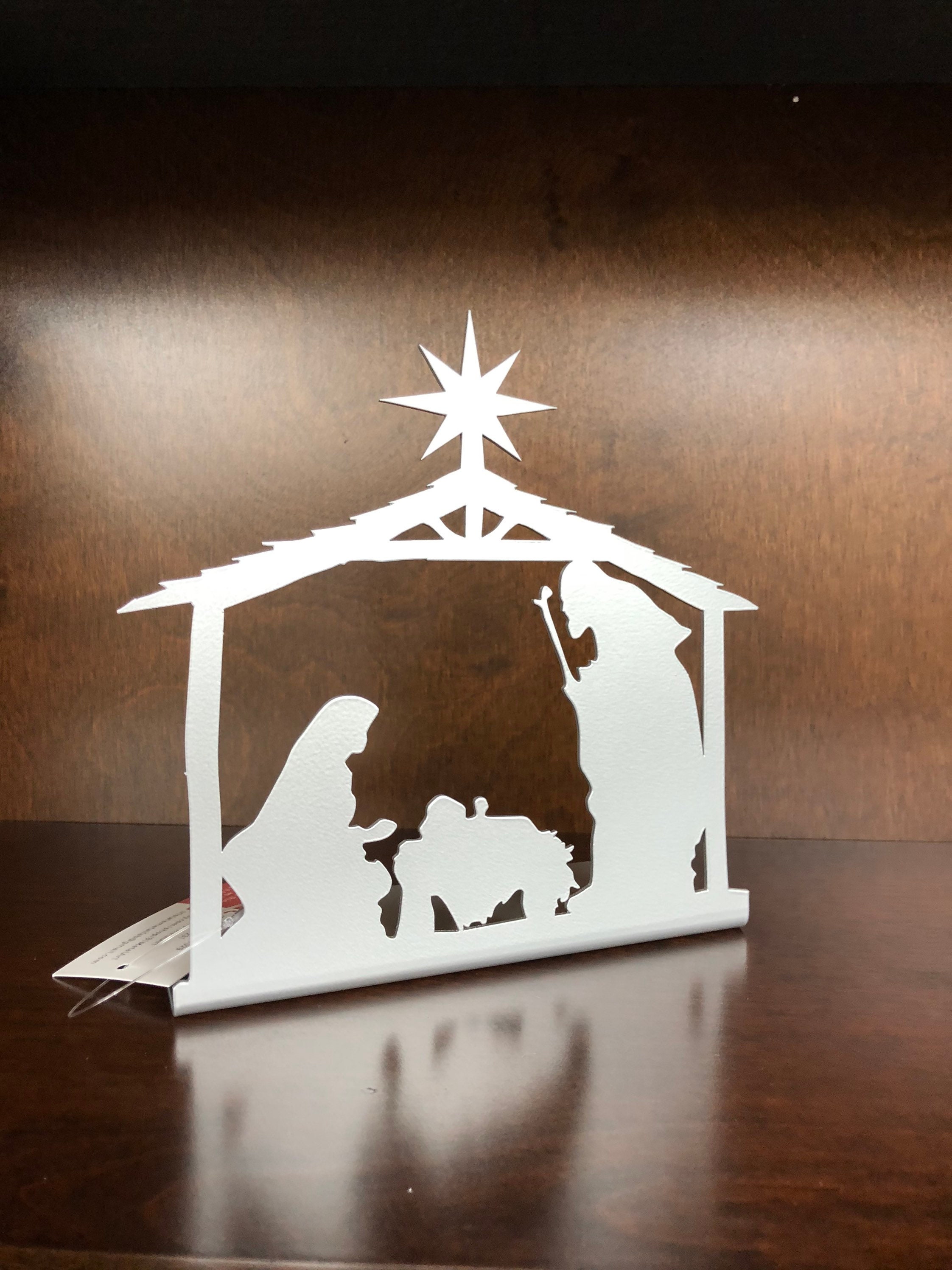 Metal Nativity Scene 6.75” tall — Powder Coated Durable Steel Christmas