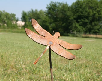 Tuteur de jardin en métal Dragonfly, 20 pouces de haut