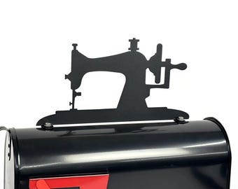 Sewing Machine Metal Mailbox Topper 7.5 Inches Tall - Does Not Include a Mailbox