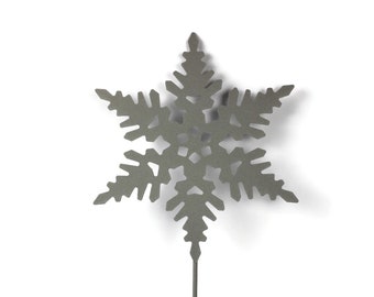 Metal Snowflake Garden Stake 21 to 28 Inches Tall