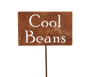 Cool Beans Metal Garden Stake Sign 21 to 33 Inches Tall