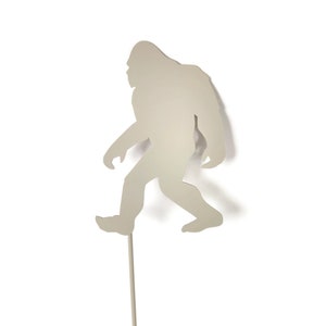 Sasquatch Bigfoot Metal Yard Stake or Stand 9.5 to 33 Inches Tall Cream