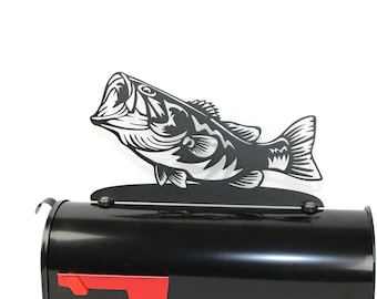 Bass Fish Metal Mailbox Topper 8 Inches Tall - Does Not Include a Mailbox