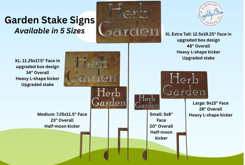 grow. dammit. Metal Garden Marker Stake Sign 20 to 48 Inches Tall image 18