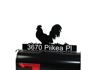 Rooster Custom Metal Mailbox Topper 17 Inches Wide - Does Not Include a Mailbox