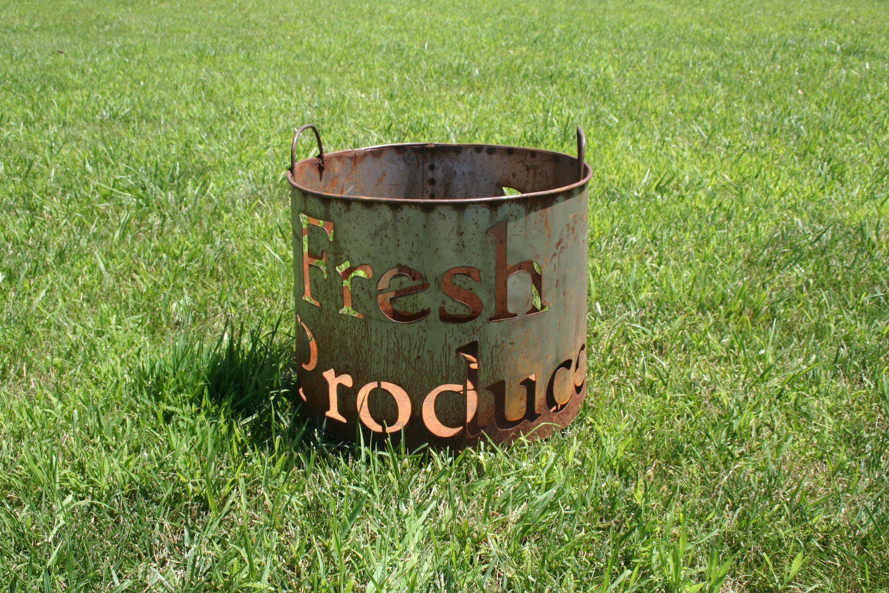 Rustic Metal Bin, flower planter, metal planter box, storage bin
