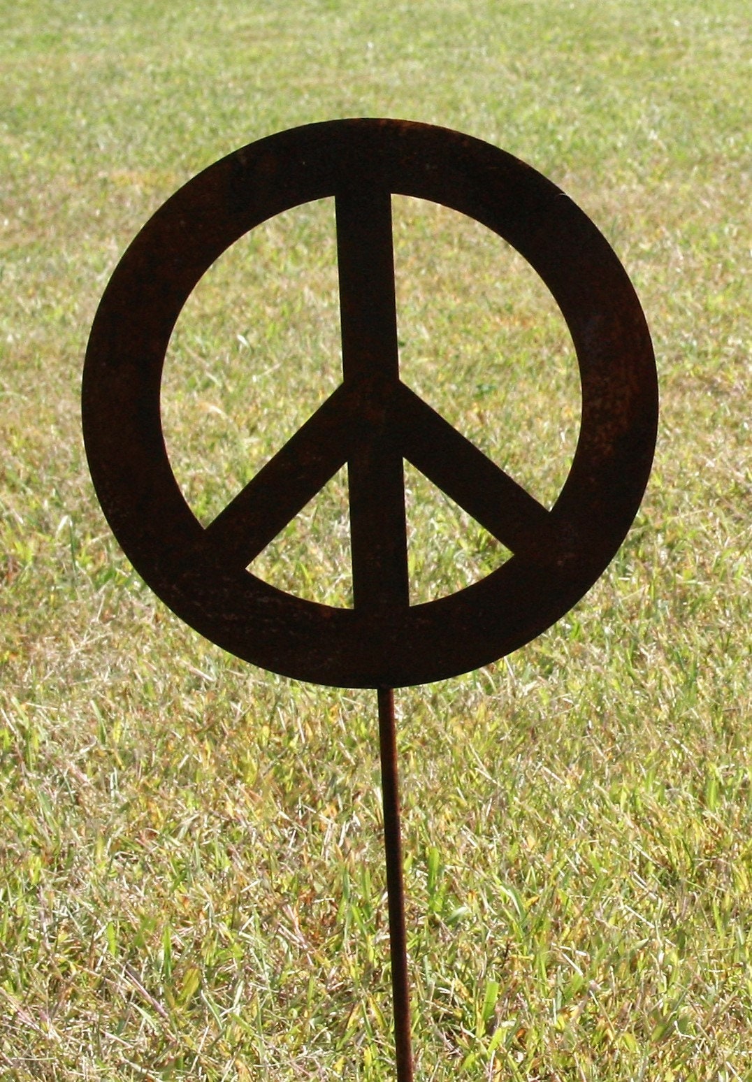 Metal Peace Sign Garden Stake, yard sign, peace sign, peace stake