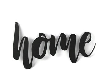 home Metal Script Word Sign 10.25 to 15.5 Inches Wide