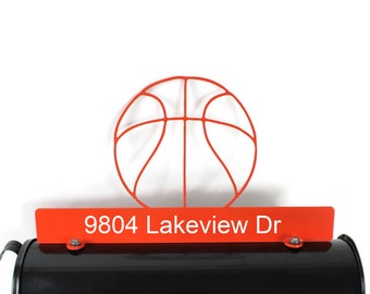 Basketball Personalized Metal Mailbox Topper 17 Inches Wide - Does Not Include a Mailbox