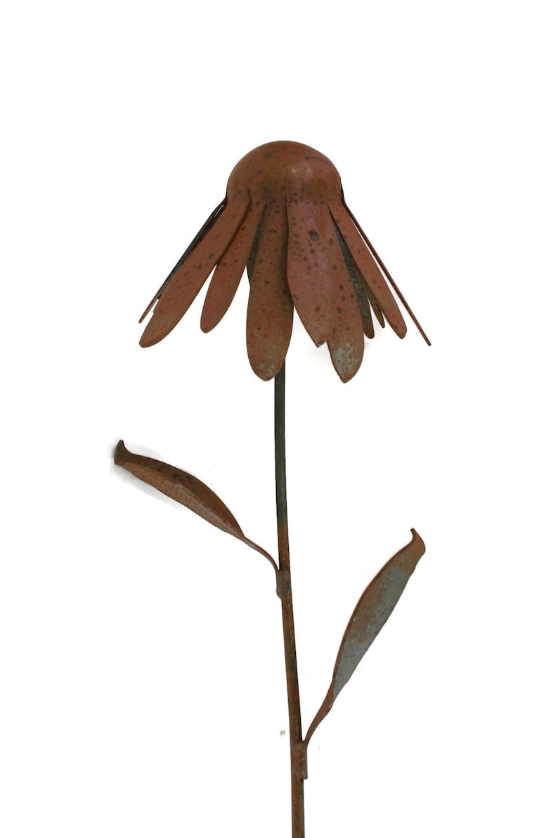 Metal Coneflower Stake 30 Inches Tall Rustic Rudbeckia image 3