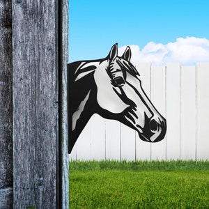 Peek a Boo Horse Metal Sign 11 Inches Tall
