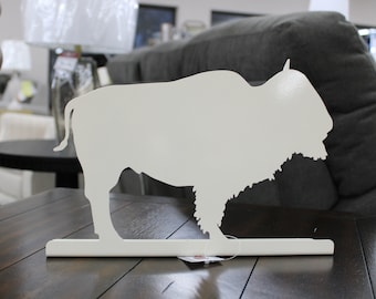 Buffalo Bison Tabletop Metal Home Decor 12.5 Inches Wide