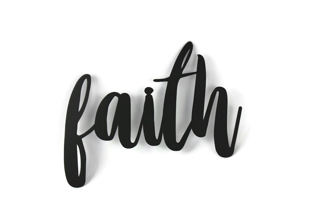 Faith Metal Script Word Sign 9 to 12.5 Inches Wide - Etsy