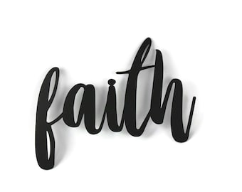 faith Metal Script Word Sign 9 to 12.75 Inches Wide