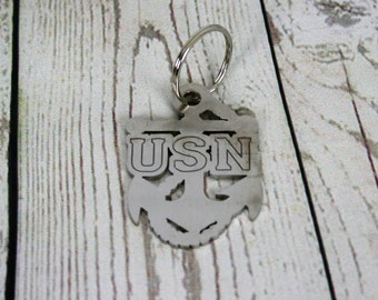 US NAVY Chief Fouled Anchor Stainless Steel Key Chain - Officially Licensed Seller