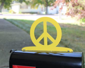 Peace Symbol Sign Metal Mailbox Topper 9 Inches Tall - Does Not Include a Mailbox