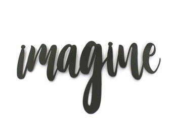 imagine Metal Script Word Sign 14.5 to 21.25 Inches Wide