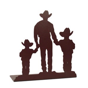 Cowboy and Sons Silhouette Free Standing Metal Cowboy Western Decor 10 Inches Tall