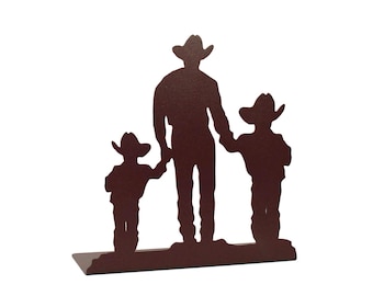 Cowboy and Sons Silhouette Free Standing Metal Cowboy Western Decor 10 Inches Tall