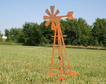 Metal Windmill Garden Stake or Stand 13 to 33 Inches Tall