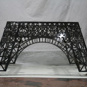 Steel Eiffel Tower Coffee Table Base Kit: Industrial Modern Decor (36.5x24x18 Inches)