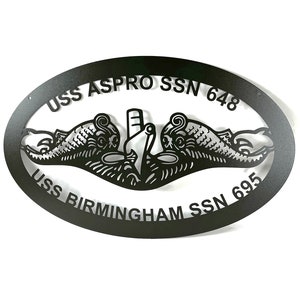 US Navy Submarine Dolphins Custom Service Pin Metal Wall Sign 28 Inches Wide - Official Licensed Seller