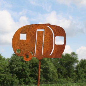 Metal RV Camper Garden Stake Sign 22 to 24 Inches Tall