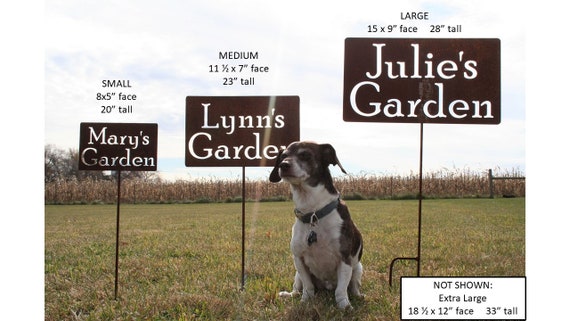 Beware of Dogs Rustic Metal Staked Yard Warning Sign 21 to 33 