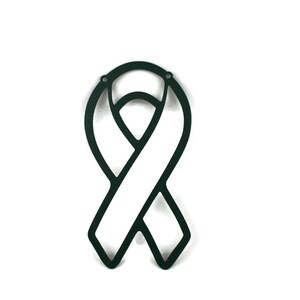 Metal Awareness Ribbon 10 Inch Tall Wall Art or Yard Stake Metallic Green