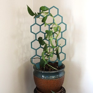 Mini Steel Trellis for Indoor or Outdoor Planters 18 Inches Tall Honeycomb Hexagon Pattern