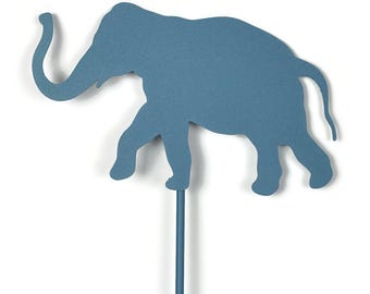 Elephant Metal Heart Garden Stake Sign 21 Inches Tall