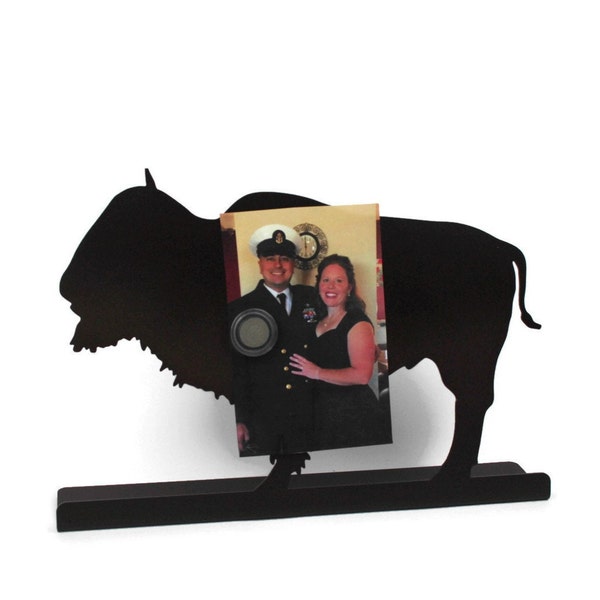 Buffalo Bison Tabletop Metal Home Decor 12.5 Inches Wide