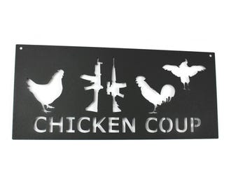 Metal Chicken Coup Sign 20 Inches Wide