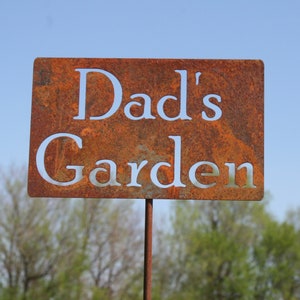 Dad's Garden Metal Garden Marker Stake 21 to 33 Inches Tall image 1